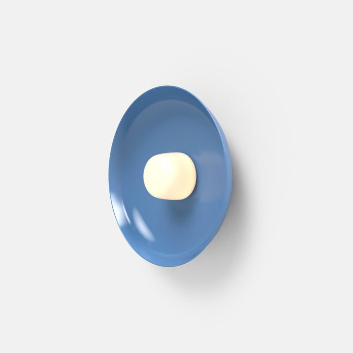 Hoist Sconce - Medium Shade - RBW Lighting - Blue Gloss - Small Glass Diffuser - 2700K (warm white) - HORNE