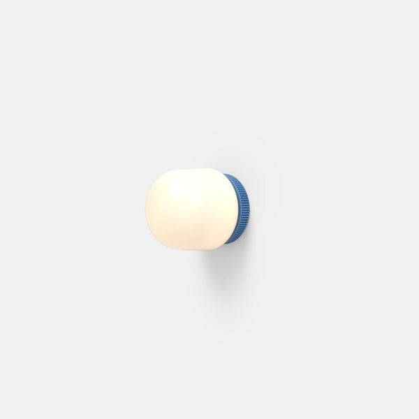 Hoist Sconce - No Shade - RBW Lighting - Blue Gloss - Large Glass Diffuser - 2700K (warm white) - HORNE