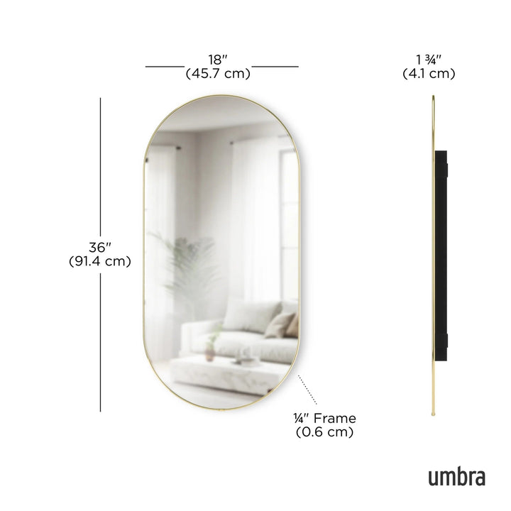 Hubba Pill Mirror - Umbra Mirrors - Brass - HORNE