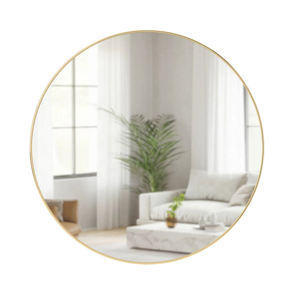 Hubba Wall Mirror - Umbra Mirrors - Brass - HORNE