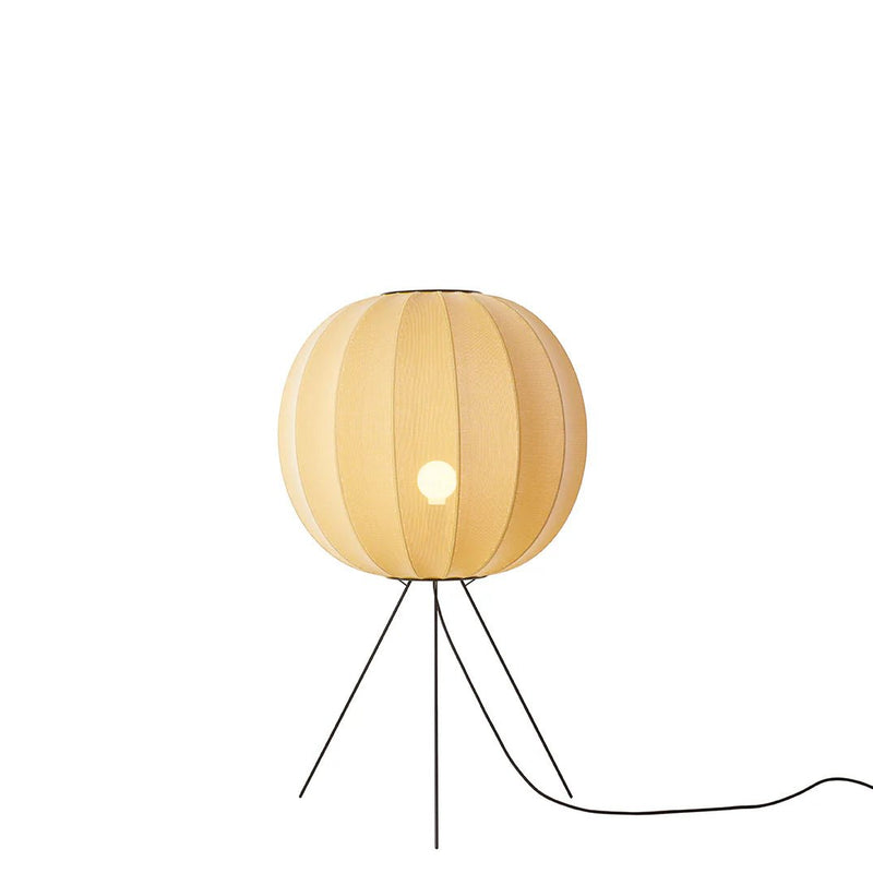Knit - Wit Floor Medium Lamp - Made by Hand Floor Lamps - 60 - Black - HORNE