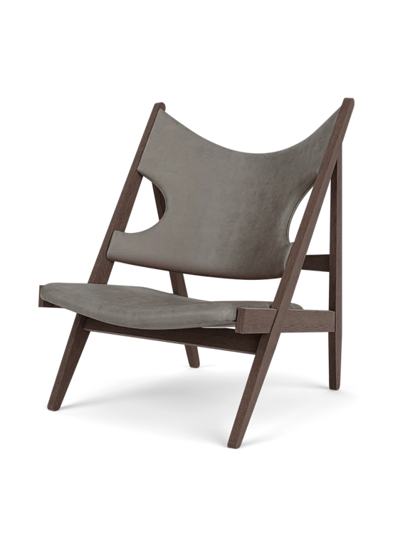 Knitting Lounge Chair - Leather & Fabric - Audo Copenhagen Chairs - Dark Stained Oak with 0311 Dakar Leather - HORNE