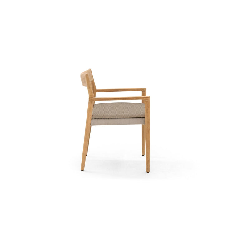 Lago Arm Chair - BETACO Chairs - Grey Rope / Teak - HORNE