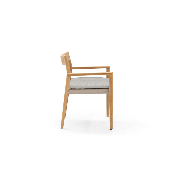 Lago Arm Chair - BETACO Chairs - Grey Rope / Teak - HORNE
