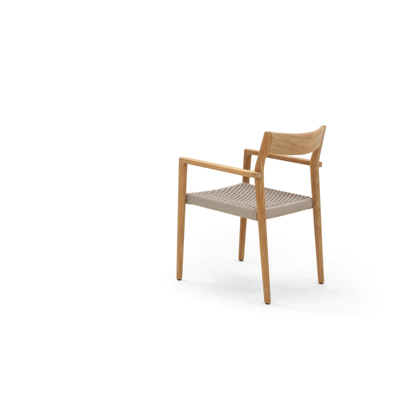 Lago Arm Chair - BETACO Chairs - Grey Rope / Teak - HORNE