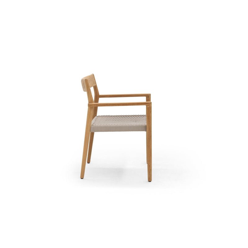 Lago Arm Chair - BETACO Chairs - Grey Rope / Teak - HORNE