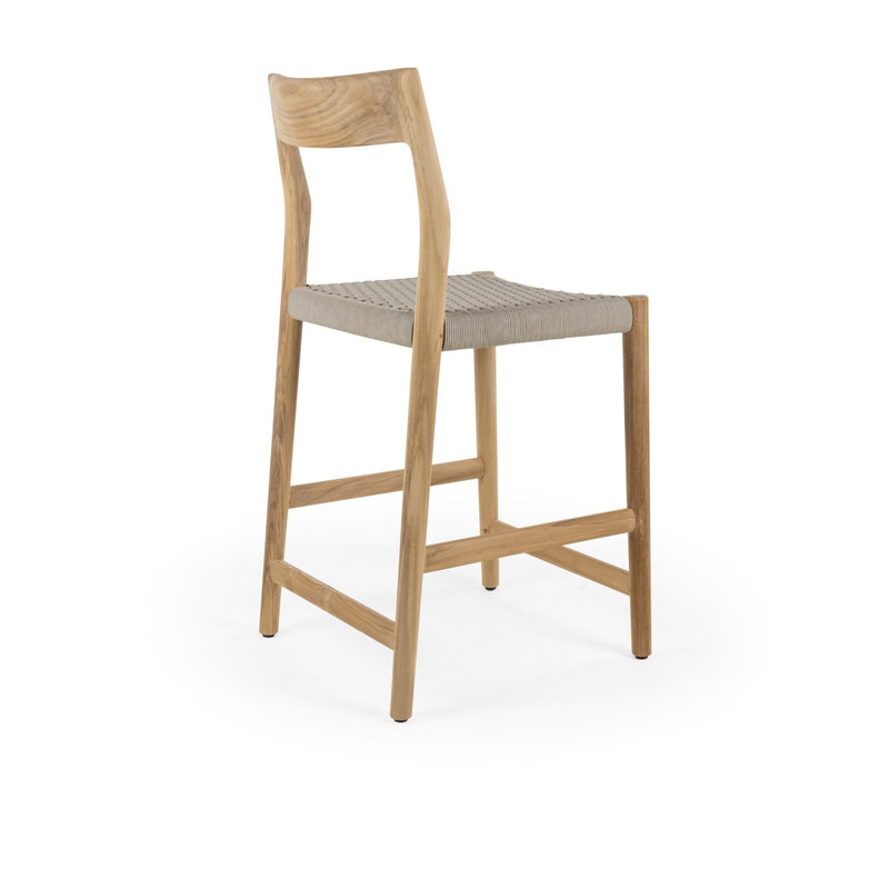 Lago Counter Stool - BETACO Stools + Benches + Ottomans - Grey Rope / Teak - HORNE