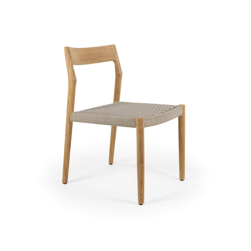 Lago Side Chair - BETACO Chairs - Grey Rope / Teak - HORNE