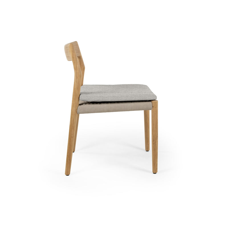 Lago Side Chair - BETACO Chairs - Grey Rope / Teak - HORNE