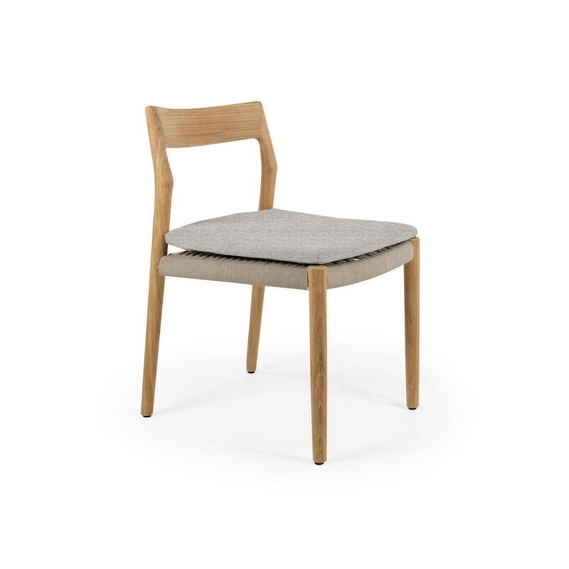 Lago Side Chair - BETACO Chairs - Grey Rope / Teak - HORNE