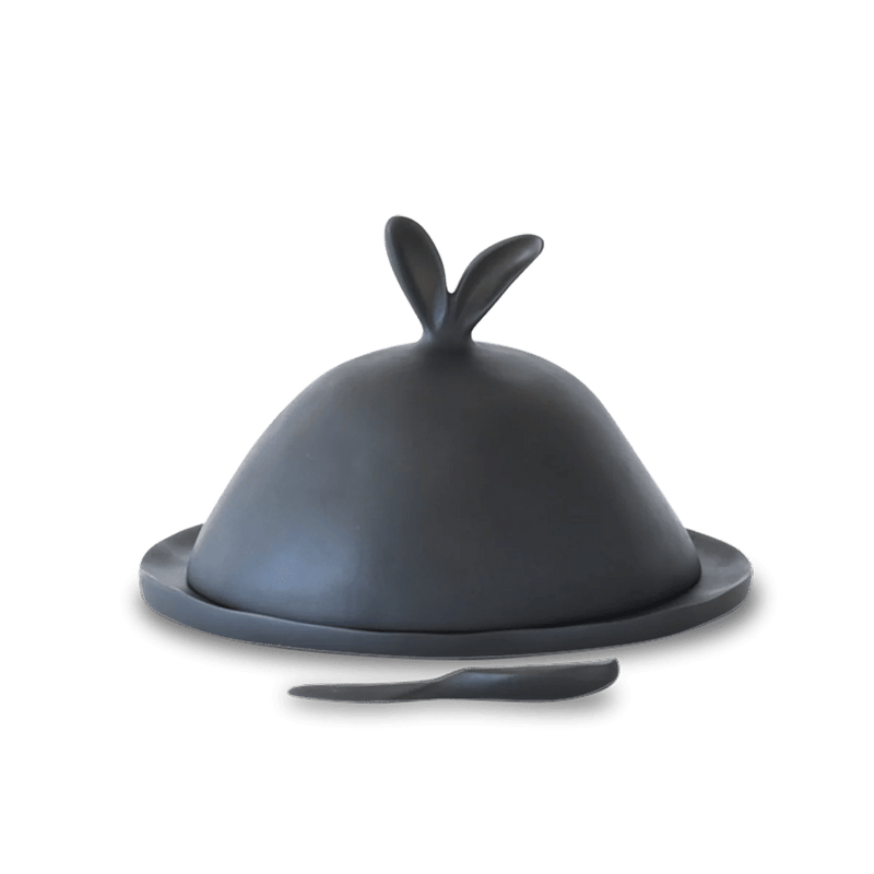Lapin Domed Serving Dish With Spreader - Tina Frey Decorative Objects - White - HORNE