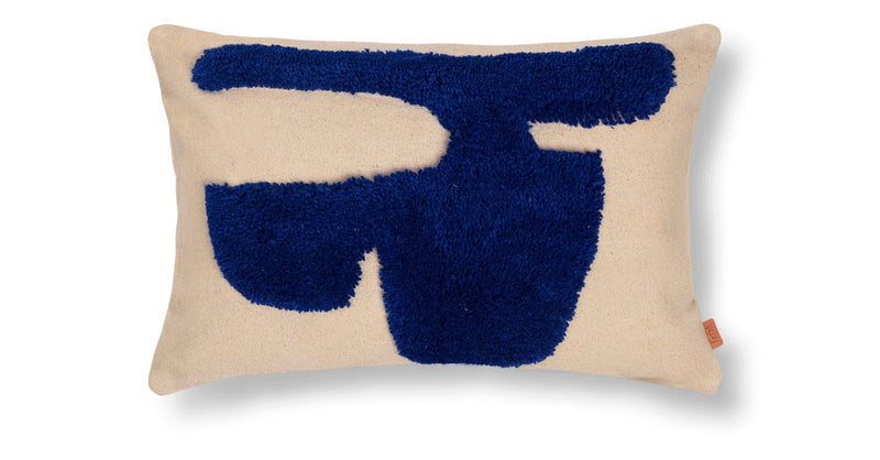 Lay Cushion - Rectangular - Ferm Living - Bedding + Pillows - Sand/ Bright Blue - HORNE