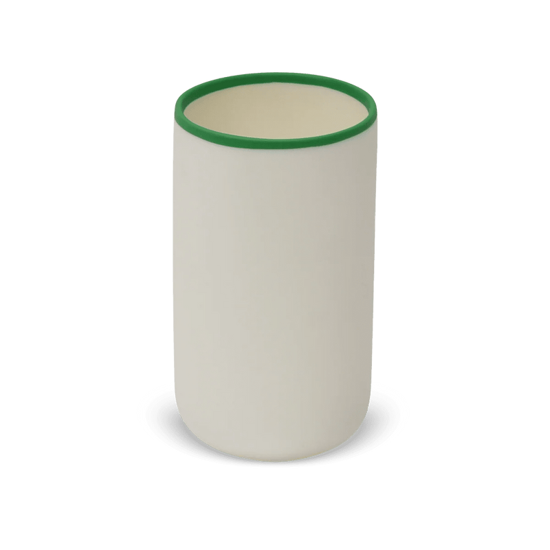 Ligne Cylinder Vase - Tina Frey Decorative Objects - White With Black Rim - HORNE