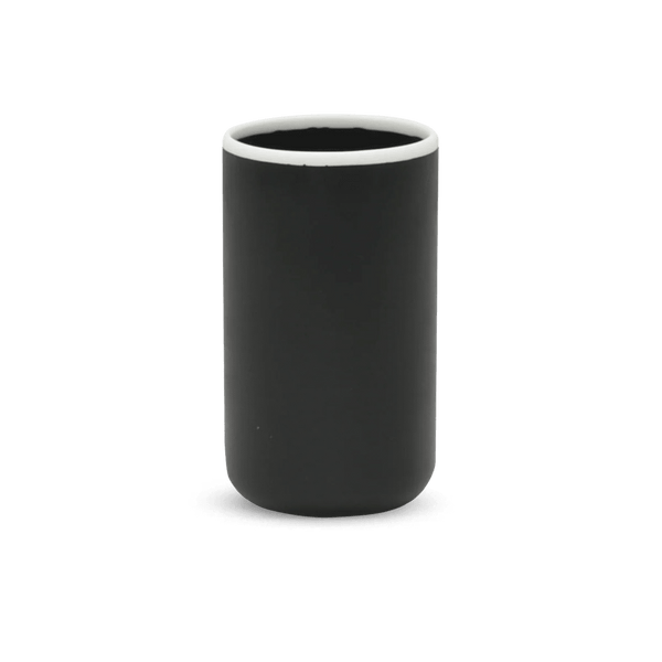Ligne Cylinder Vase - Tina Frey Decorative Objects - Black With White Rim - HORNE