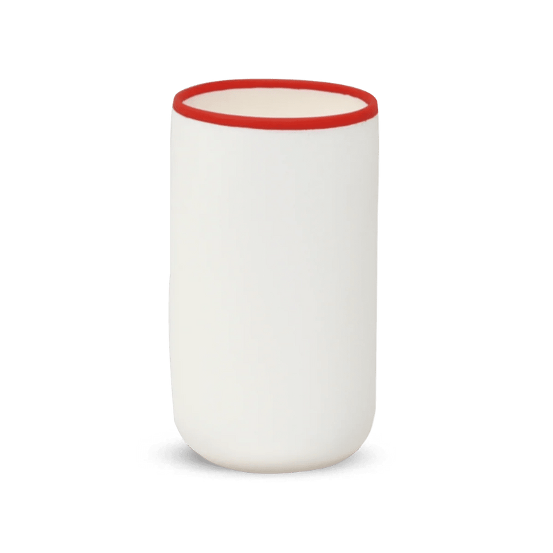 Ligne Cylinder Vase - Tina Frey Decorative Objects - White With Black Rim - HORNE