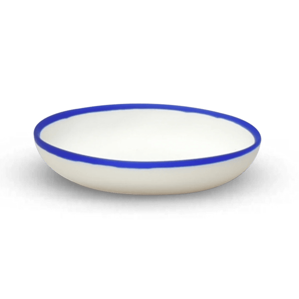 Ligne Plate - Tina Frey Serveware - Small - White With Cobalt Blue Rim - HORNE