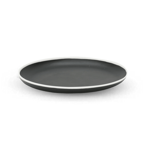 Ligne Platter - Tina Frey Serveware - Medium - Black With White Rim - HORNE