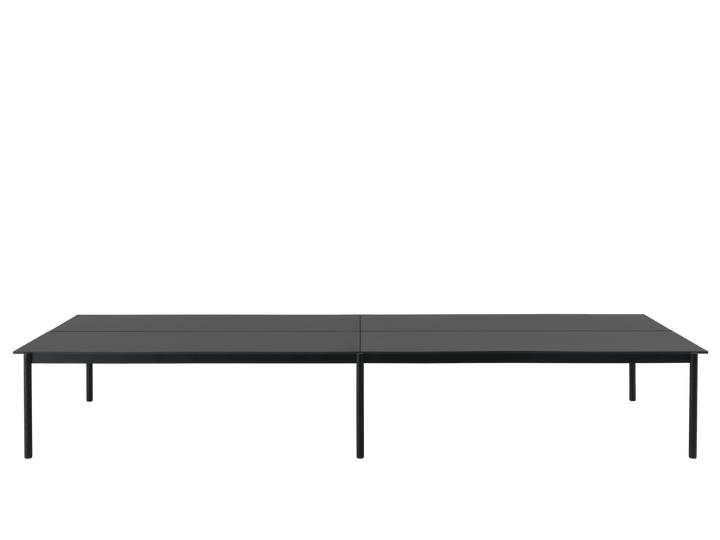Linear System Table - Configuration - Muuto Tables + Desks - Con 2 - Black Nanolaminate/Black/ABS:Black - HORNE