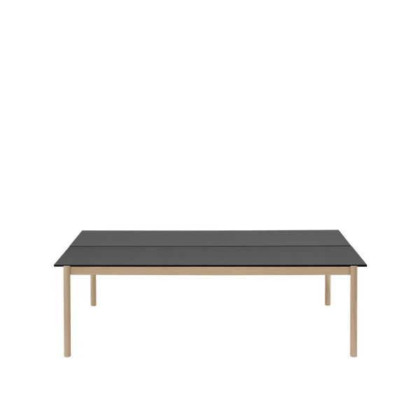 Linear System Table - Muuto Tables + Desks - Black Nanolaminate/Black/ABS:Oak - HORNE