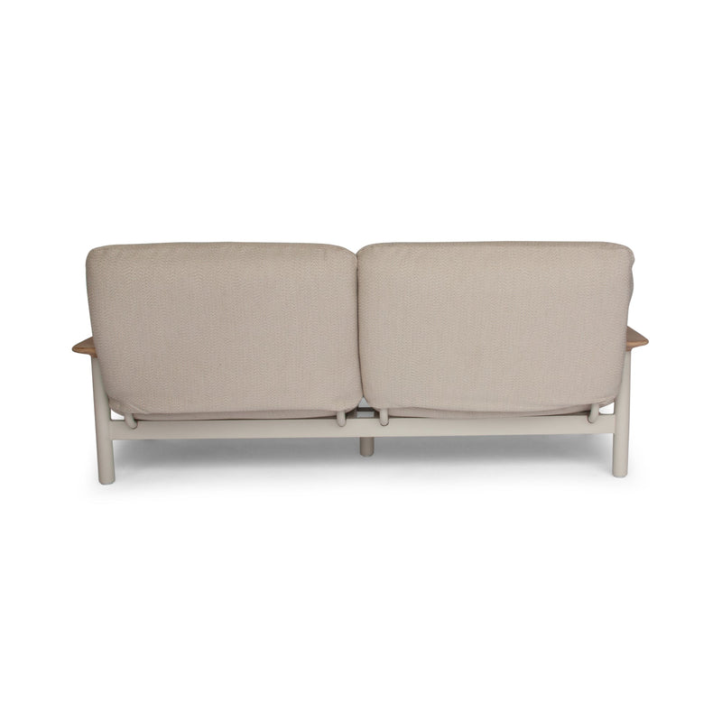 Maddalena Sofa - BETACO Sofas - 2-Seater Sofa / Linen Aluminum / Teak / Lopi Sand - HORNE