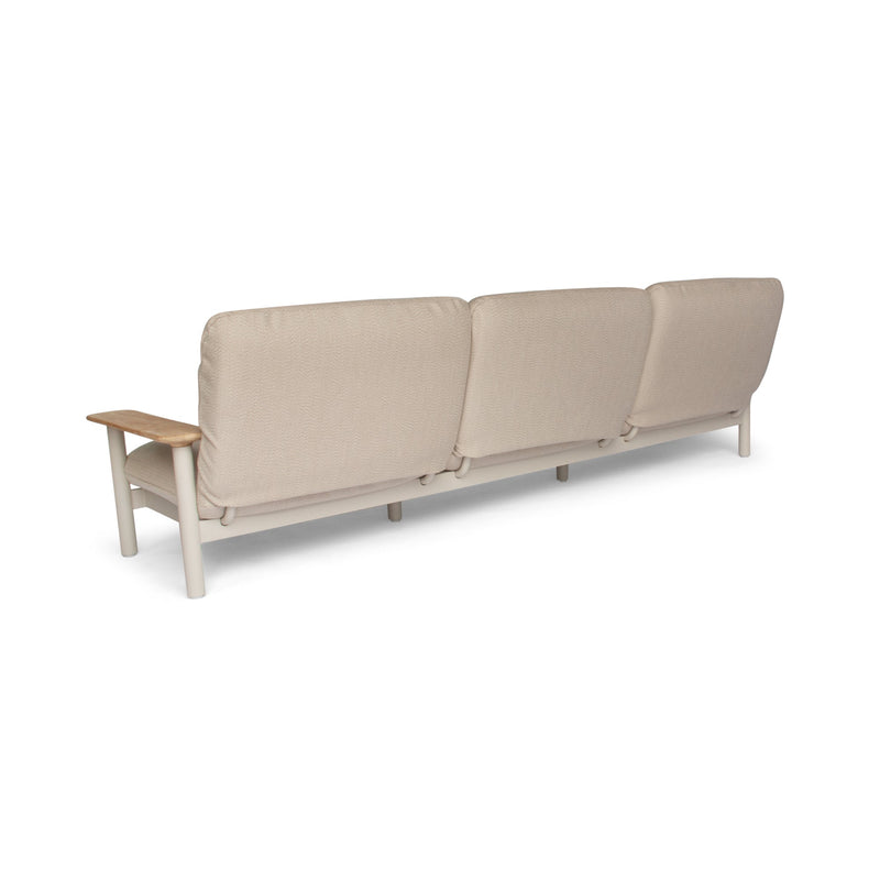 Maddalena Sofa - BETACO Sofas - 2-Seater Sofa / Linen Aluminum / Teak / Lopi Sand - HORNE