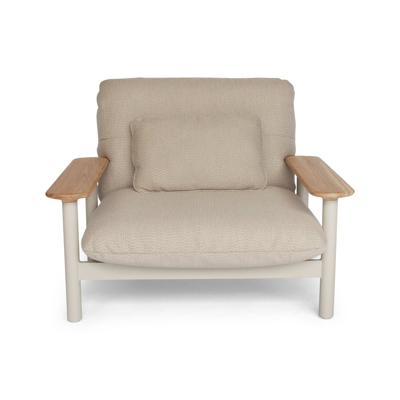 Maddalena Sofa - BETACO Sofas - 2-Seater Sofa / Linen Aluminum / Teak / Lopi Sand - HORNE