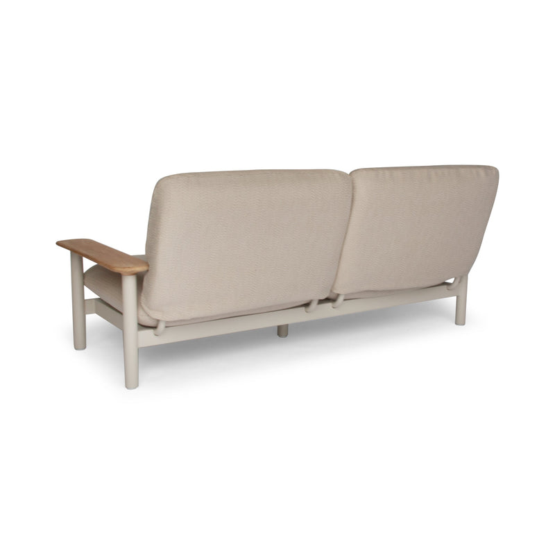 Maddalena Sofa - BETACO Sofas - 2-Seater Sofa / Linen Aluminum / Teak / Lopi Sand - HORNE