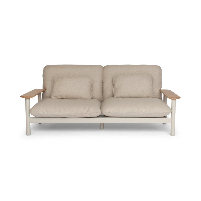 Maddalena Sofa - BETACO Sofas - 2-Seater Sofa / Linen Aluminum / Teak / Lopi Sand - HORNE