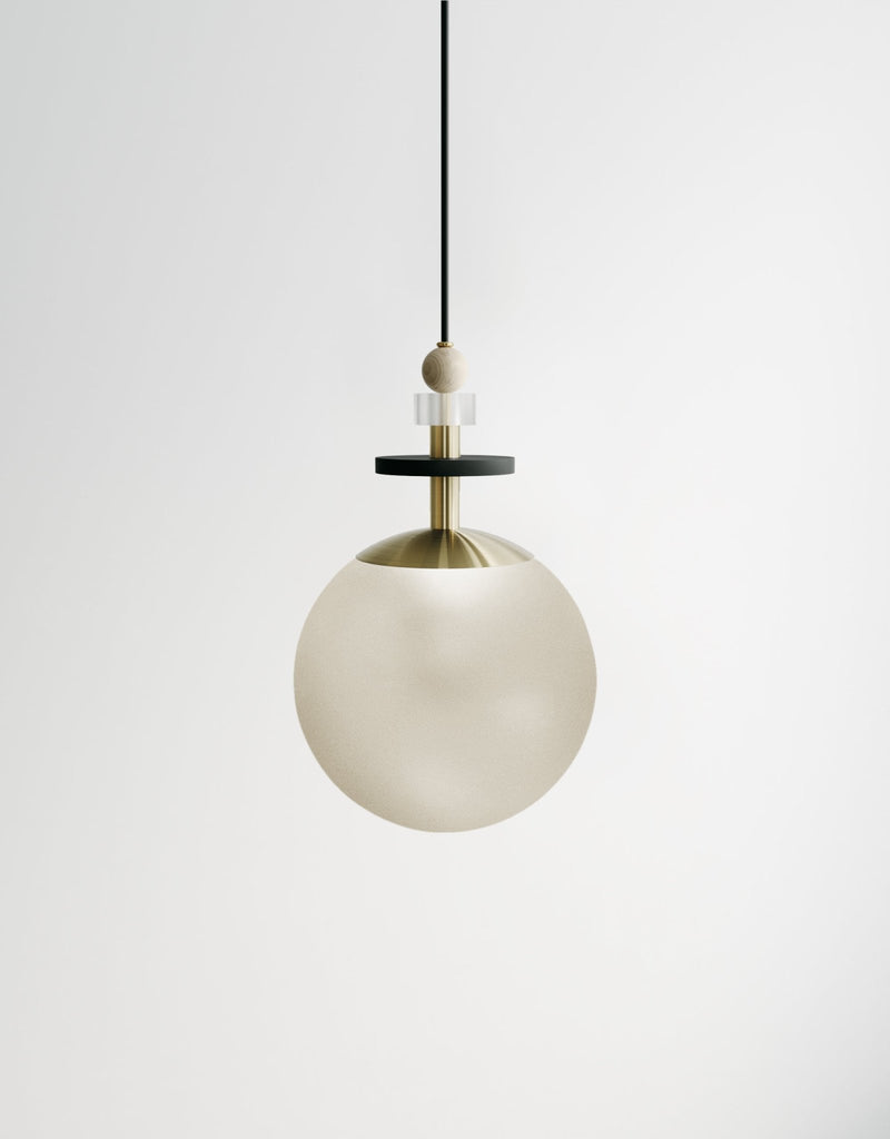 Maru Small Stack - Ladies & Gentlemen Lighting - 6” Globe - Brushed Brass - Matte White (opaque) - HORNE