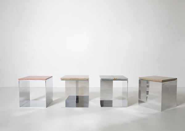 Material Studies Cube v.1 - Kalon Studios Tables - Mineral Blue - HORNE