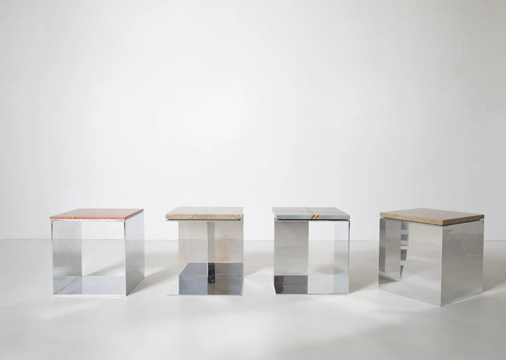 Material Studies Cube v.4 - Kalon Studios Tables - Mineral Blue - HORNE
