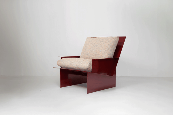 Material Studies Rugosa Chair - Kalon Studios Chairs - Lapis w/ Carmine Cushion - HORNE