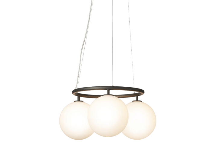 Miira 3 Circular Chandelier - Nuura Chandeliers - Rock Grey / Opal - HORNE