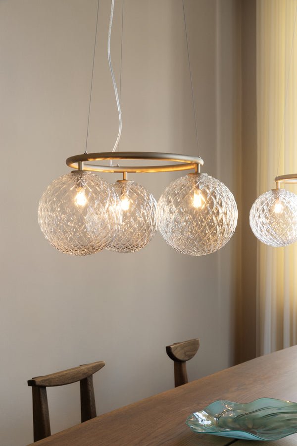Miira 3 Circular Chandelier - Nuura Chandeliers - Dark Bronze / Opal - HORNE