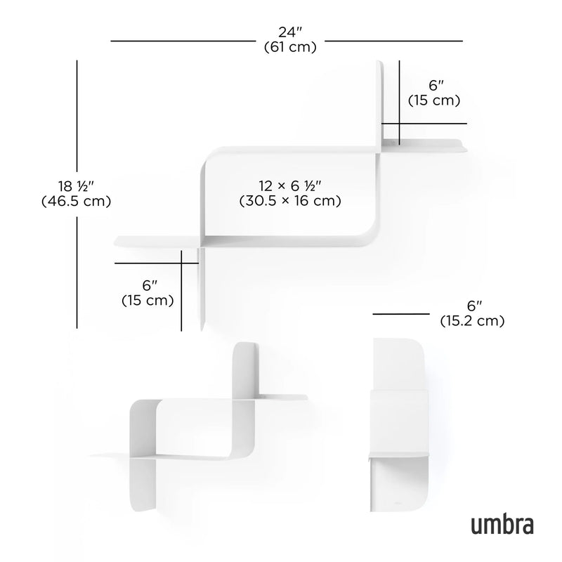Montage Metal Wall Shelves - Set of 2 - Umbra Shelving - Black - HORNE