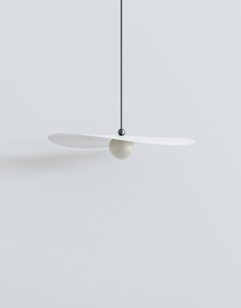 Myrna Pendant - Small - Ladies & Gentlemen Lighting - Blackened Brass - White (opaque) - Perforated Smoke - HORNE