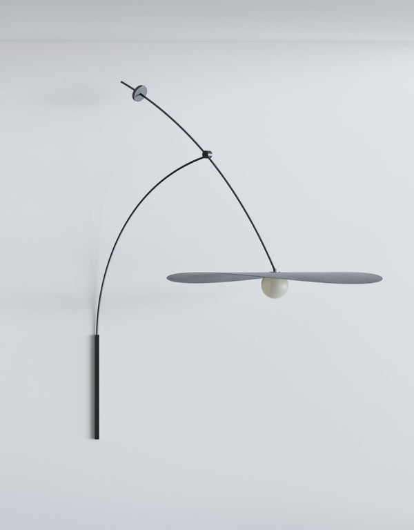 Myrna Swing Arm - Ladies & Gentlemen Lighting - Large - Hardware: Blackened Brass - White (opaque) - HORNE