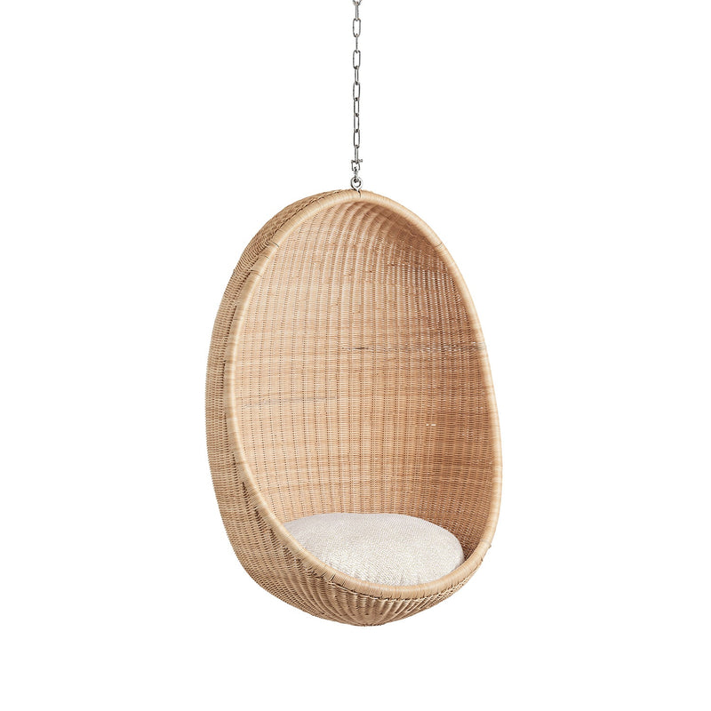 Nanna Ditzel Hanging Egg Chair Exterior - Sika Design - Outdoor Furniture - ArtFibre Natural - Sunbrella Sailcloth Seagull - With Chain - HORNE