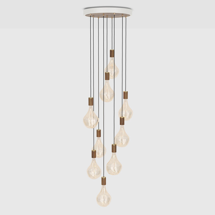 Nine Pendant + Voronoi II - Tala Cluster Pendants - Walnut + Voronoi II - HORNE