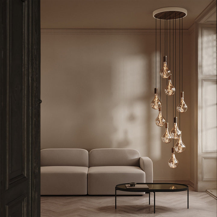Nine Pendant + Voronoi II - Tala Cluster Pendants - Oak + Voronoi II - HORNE