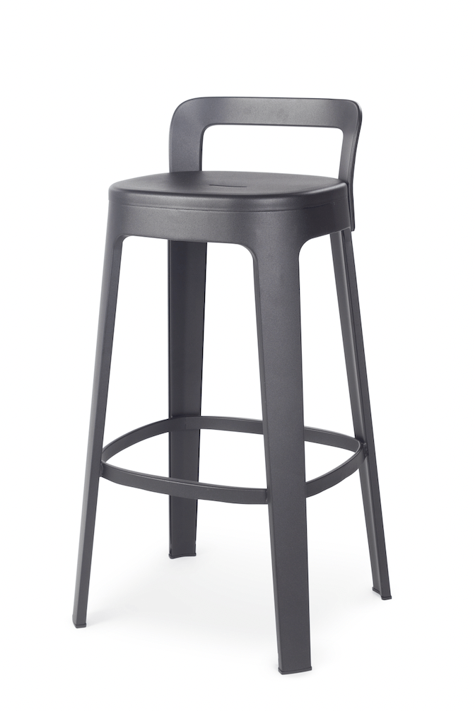 Ombra Bar Stool - RS Barcelona - Stools + Benches + Ottomans - Add Backrest - Black - HORNE