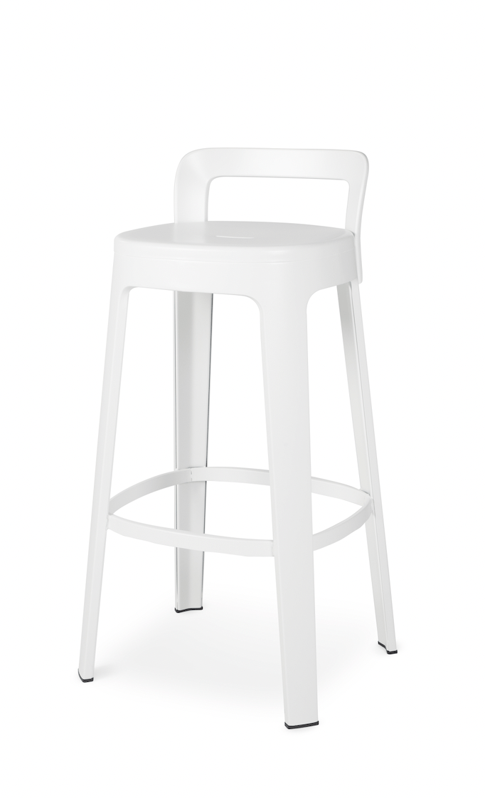 Ombra Bar Stool - RS Barcelona - Stools + Benches + Ottomans - Add Backrest - White - HORNE