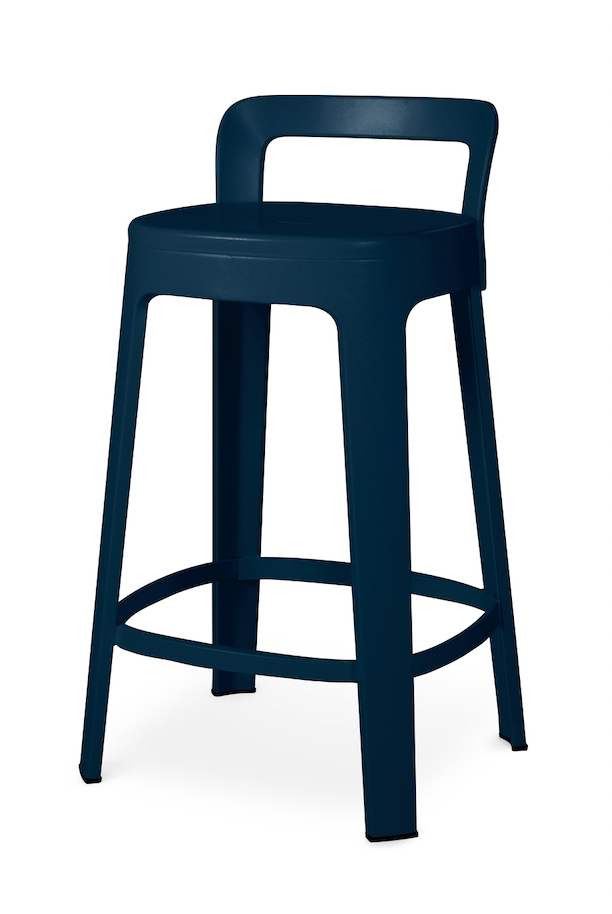 Ombra Counter Stool - RS Barcelona - Stools + Benches + Ottomans - Add Backrest - Blue - HORNE