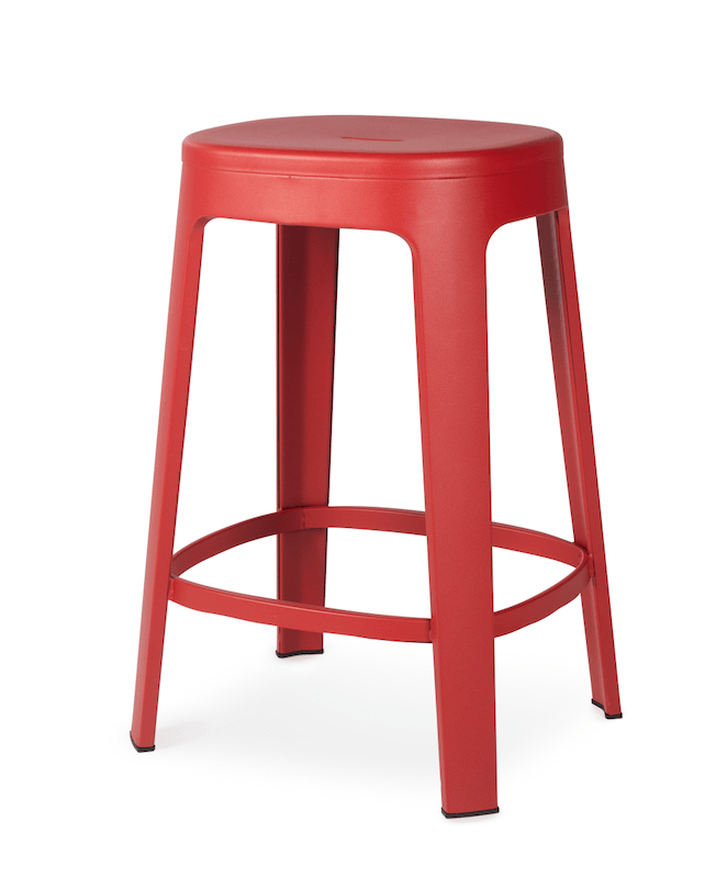 Ombra Counter Stool - RS Barcelona - Stools + Benches + Ottomans - No Backrest - Red - HORNE