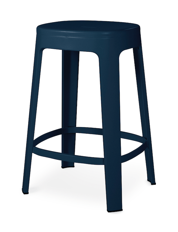 Ombra Counter Stool - RS Barcelona - Stools + Benches + Ottomans - No Backrest - Blue - HORNE