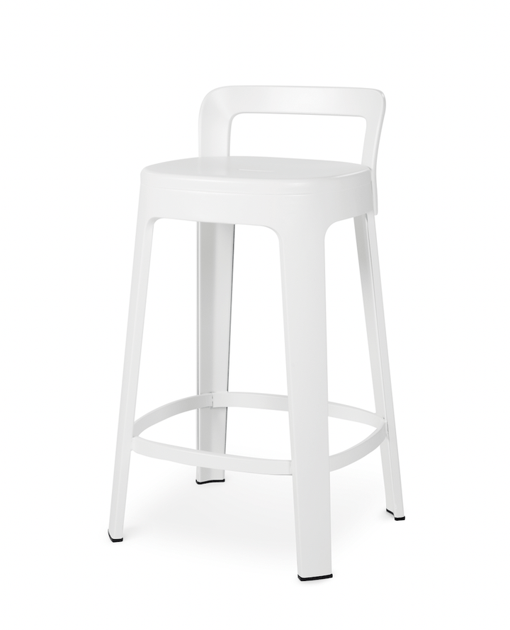Ombra Counter Stool - RS Barcelona - Stools + Benches + Ottomans - Add Backrest - White - HORNE