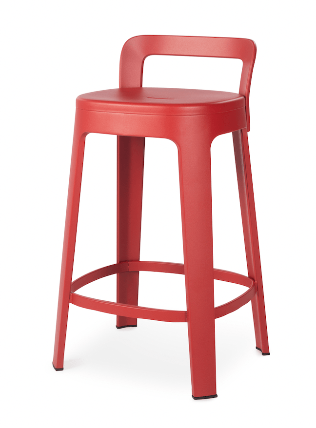 Ombra Counter Stool - RS Barcelona - Stools + Benches + Ottomans - Add Backrest - Red - HORNE
