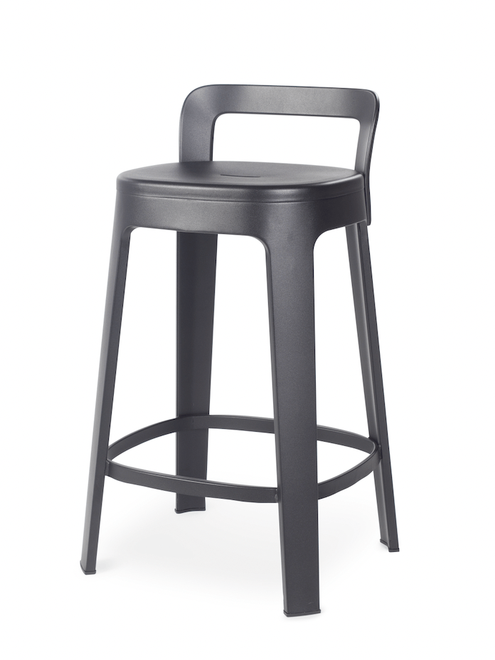 Ombra Counter Stool - RS Barcelona - Stools + Benches + Ottomans - Add Backrest - Black - HORNE