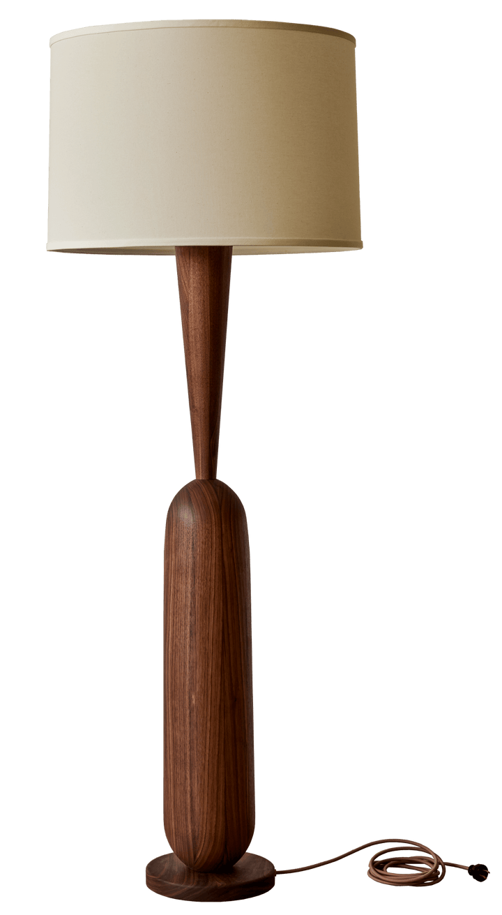 Onslow Floor Lamp - Lostine - Floor Lamps - Walnut - Ivory - HORNE