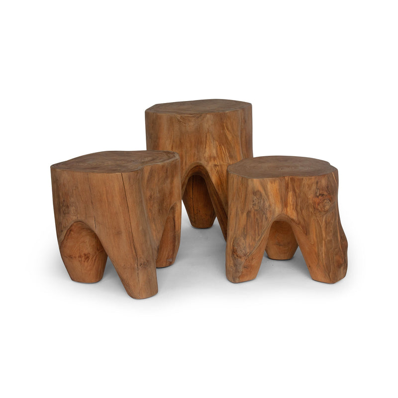 Organic Round Stool - BETACO Stools + Benches + Ottomans - Large / Teak - HORNE